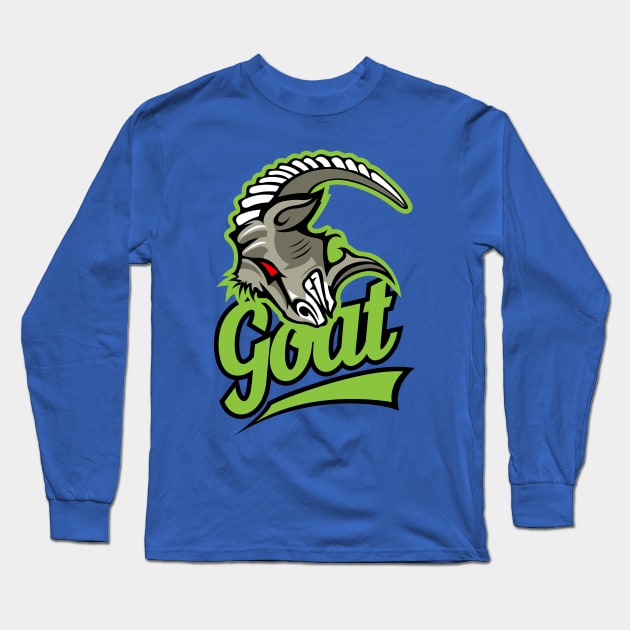 goat head Long Sleeve T-Shirt by Mako Design 